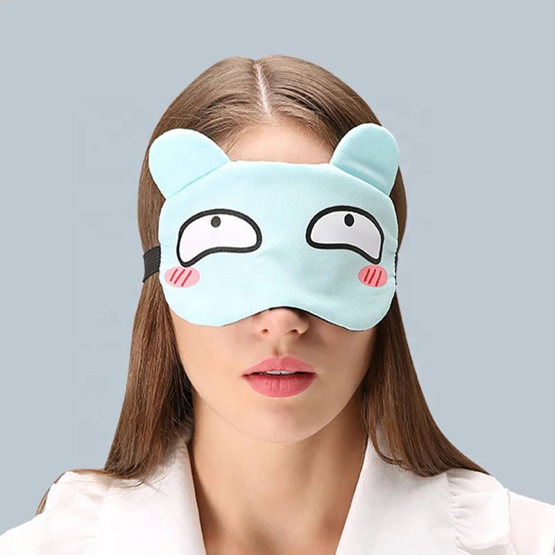 Factory Customization Sleeping Eye Mask Cartoon Ice Compress Eyemask Cute Travel Blindfold With Ice Bag