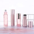 Small Portable Perfume Roll on Cosmetic Packaging 5ml  10ml Empty pink Rose Gold Essential Oil Glass Roller Bottle