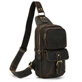 Luufan Genuine Leather Chest Packs for Men Male Single Shoulder Bagpack Crossbody Bags Sling Bag Real Cow Leather Summer Bag Men
