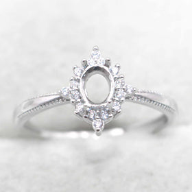 Semi Mount 4*5mm Sterling Silver Ring Empty Frame Blank Support Claw Setting S925 Base Holder Without Center Stone for DIY Inlay