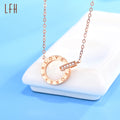 Hot Sale  Customized 18k Real Gold Color Ring  Letters Chain Round Pendant Necklace Real Gold Jewelry Necklace for Wo