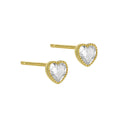 Fashion Jewelry 925 Sterling Silver Earrings Heart Diamond 3MM 4MM 5MM Zircon Gold Plated Stud Earrings Women Valentine's Day