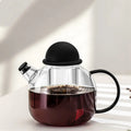 Drinkware Accessories ECO Friendly Handmade Clear High Borosilicate Glass Teapot Coffee Pot With Infuser and Silicone Plug Lid