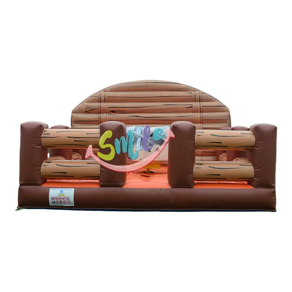 Factory Supplier Inflatable Rodeo Bull Wood Grain Joystick Controlled Mechanical Bull