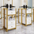 Gold Salon Trolley with Removable Beauty Makeup Storage Latest Design Luxury Furniture Bedroom Hair Salon Living Room Kitchen