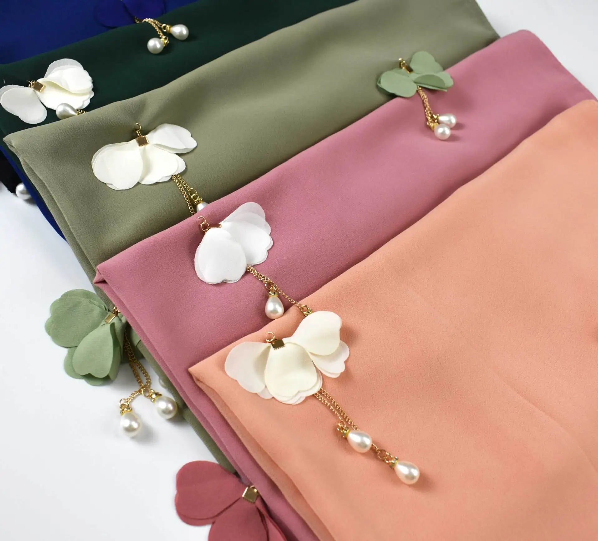 Ethnic Plain Spring Summer Hijab Autumn Flower New Cross-Border Pearl Chiffon Scarf Animal Design-Available for Wholesale