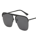 Fashion Half Frame Sunglasses Women Oversize Square Clear Yellow Shades Men UV400