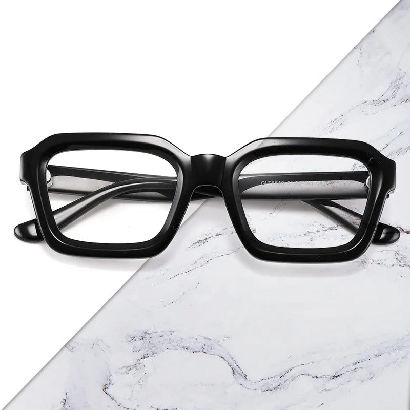 Italian Designer Transparent Handmade Acetate Thick Customization Women & Men Prescription Glasses Frame