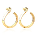 Gold Color Curved Shape Piercing Hoop Earring for Women Fashion Jewelry Necklace Chains for Weddings and Gift Giving