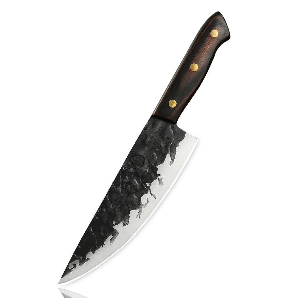 Wholesale Super Sharp 8 Inch Non-stick Blade Pakka Wood Handle Full Tang Stainless Steel Handmade Chef Knife