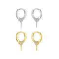 FUAMAY 925 Earring Spike Huggie Hoop Gold Plated Women's Jewelry Hypoallergenic Clip on Wholesale Huggies Earrings for Parties