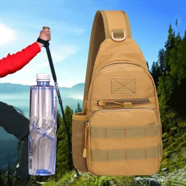 Tactical Sling Chest Bag With Water Bottle Holster Holder Assault Pack Messenger Shoulder Bag Crossbody Bags