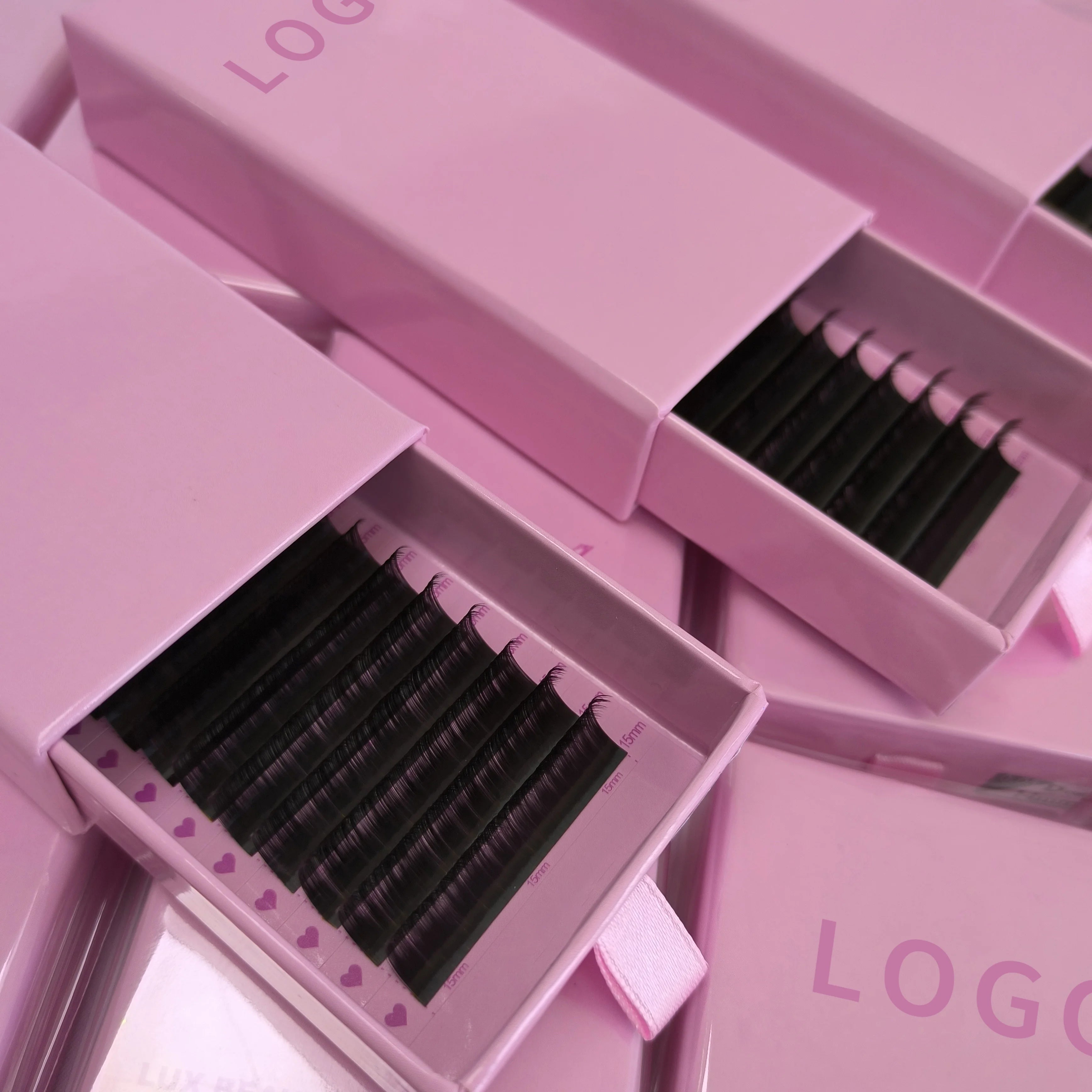 02 .03 0.05 0.07 Las Extension Supplies Matte Black Individual Eyelash Extension Cashmere Lash Extension Mink Lash Trays