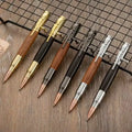 SHULI New Solid Bar Brass Pen Kits Wood Barrel Personalized Rifle Clip Gun Shaped Spanner Wooden Pen Bolt Action Revolver Pen