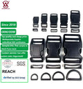 Curved Contoured Plastic Colorful Side Release Buckle Clasps Backpack Webbing Paracord Bracelet Pets Collar Strap Made POM