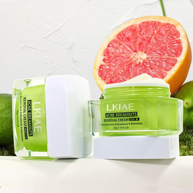 Private Label Organic Face Skin Care Removal Moisturizer Hydrating Anti Acne Facial Day and Night Cream Set