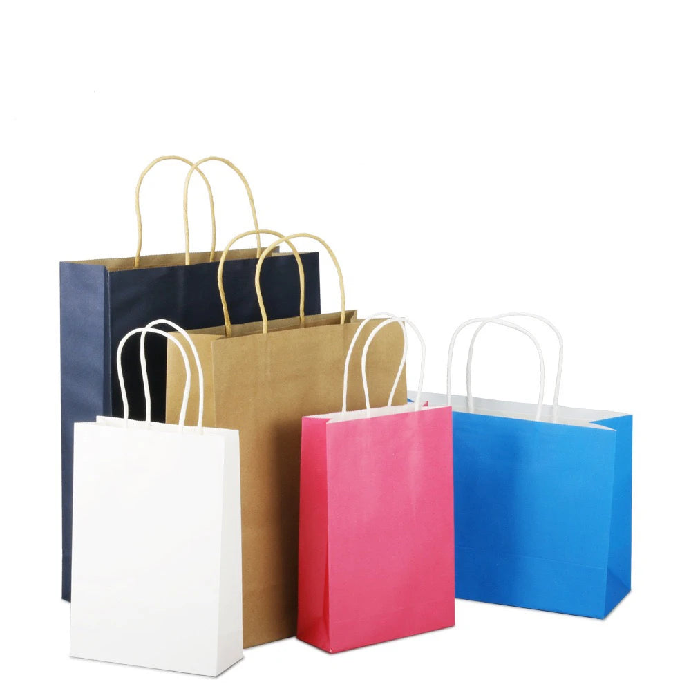Kraft Paper Bag Handbag Commercial Paper Bag Spot Takeaway Milk Tea Clothing Gift Bag Printing logo