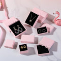 Cute Pink Paper Thin Jewelry Packaging Box 1.5 cm Thickness for Necklace and Bracelet Earrings