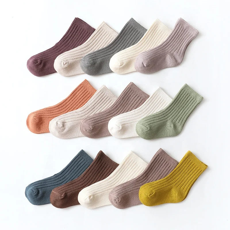 Plain Baby Socks Unisex Newborn Organic Cotton Baby Ribbed Socks Popular Custom Baby Spanish Socks Sets