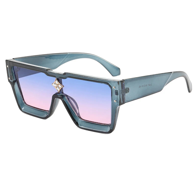 Superhot Eyewear 23668 Luxury Flat Top One Piece Lens Men Women Oversize Shades Sunglasses