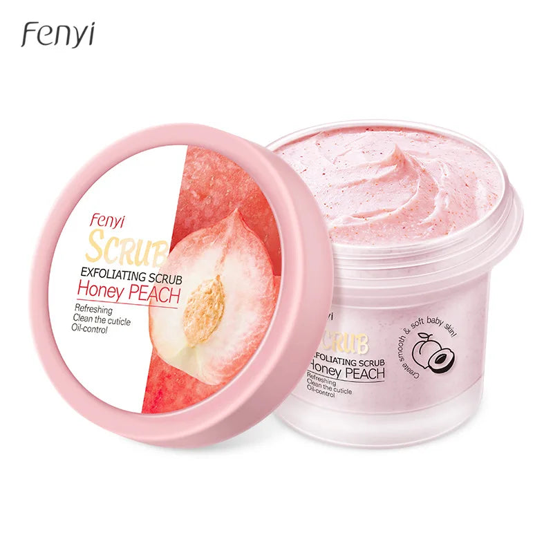 OEM Customize Organic Women Strawberry Peach Body Scrub Deep Cleaning Moisturizing Hydrating Exfoliating Peeling Cream Fresh All