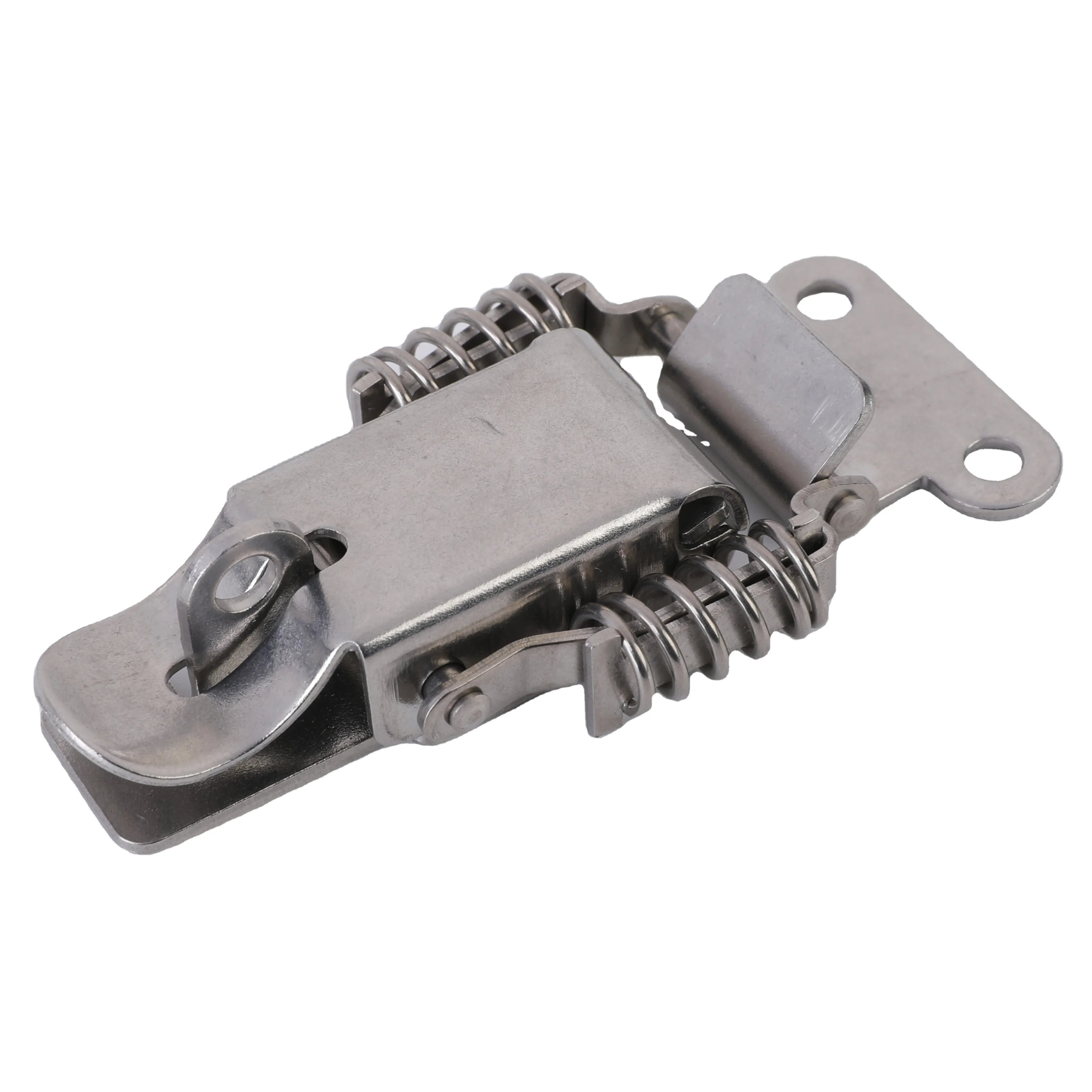 A68 Stainless Steel Spring Claw Latch Toggle Hasp with Key Hole Galvanized Iron Metal Lock Customizable Packing Box Hook Type