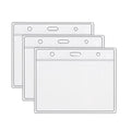 Free Shipping 4x3 Inch Record Card Holder Horizontal Badge I'D Name Tags Clear PVC Sleeve Waterproof Type Card Protector