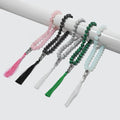 33Pcs 10Mm Agate Crystal Gemstones Tibetan Silver Tassel Pendant Rosary Muslim Bracelet Prayer Beads Tasbih