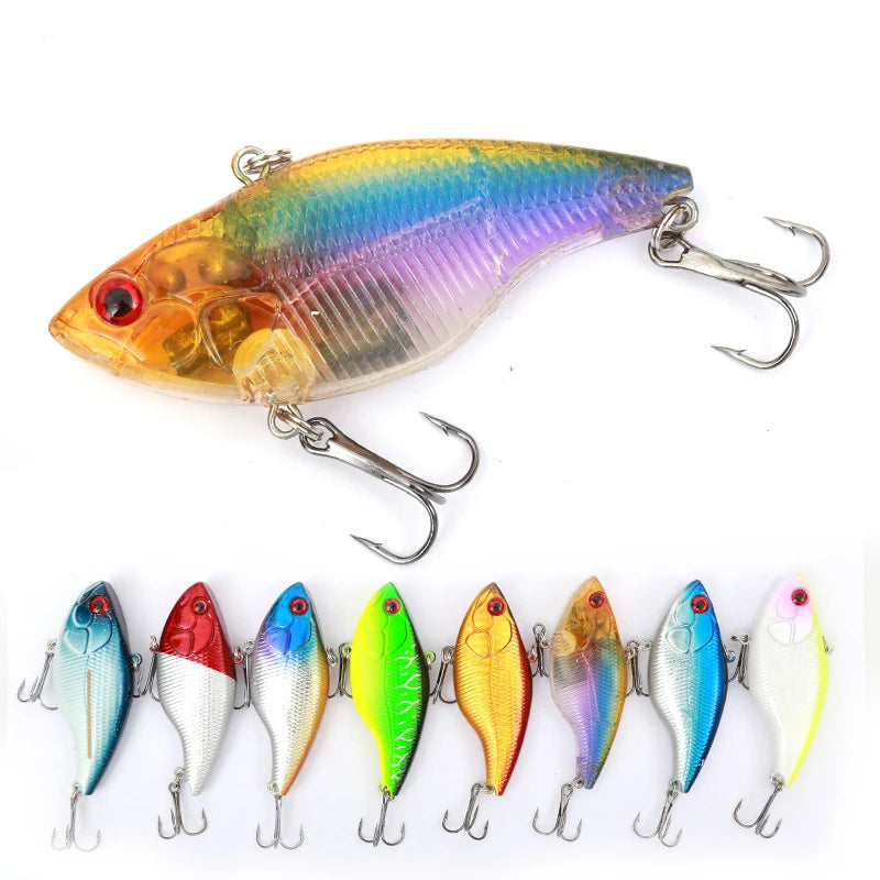 SNEDA Mini Hard Vib Lure Saltwater Fishing Lure Winter Fishing Baits Sinking Vib Metal Lure70mm 18.6g