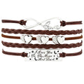 Manufacturer Infinity Love Bracelet I Love You to the Moon and Black Leather Wrap Jewelry Bracelet for Women