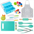 2025 Cake Decorating Supplies Kit for Kids Girls Junior Chef Boys Baking Set 27Pcs Kids Apron Chef Hat Set Cooking Bakery Set