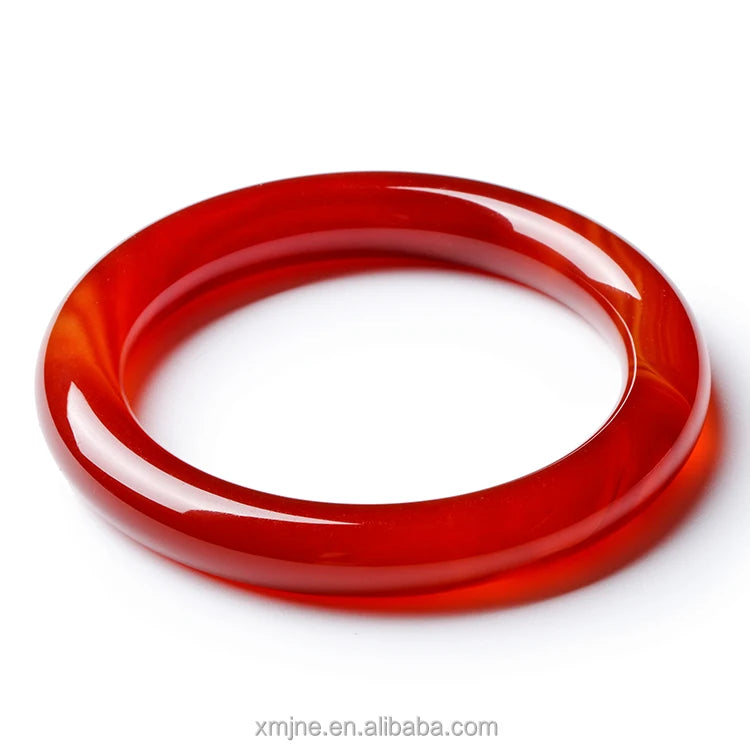 2021 Cross-Border Hot-Selling Product Red Round Bar Chalcedony Bracelet High-End Round Bar Bracelet
