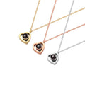 100 Language Love Necklace DIY Copper Stainless Steel Custom Necklace Photo Projection Heart Pendant Necklace for Women Girl