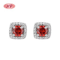 Fashionable Women'S Aaa Zircon Silver Square Stud Earrings Silver Hypoallergenic Small Moissanite Earrings