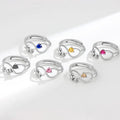 Daidan Anxiety Ring Spinner Personalized Yellow Cz Purple Infinity Anti Stress Beads 925 Silver 12 Birthstone Ring