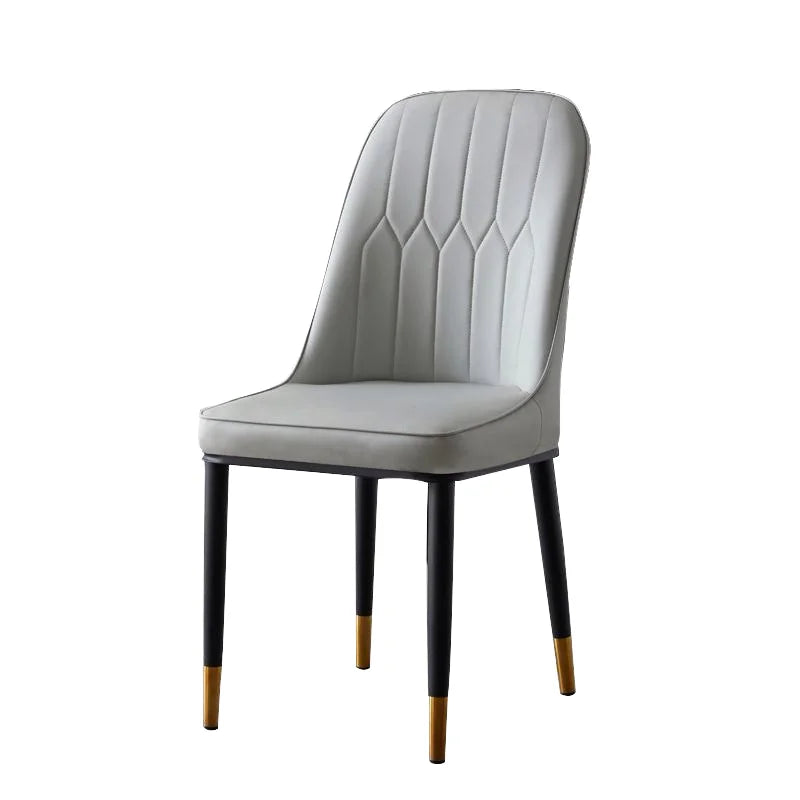 Wholesale Modern Dining Chair Waterproof Dining Chair with High Back and Golden-Tip Legs for Living Room Dining Room