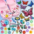 Wholesale Rubber Clog Accessories Fashion New Hawaii Flower Reusable PVC Shoe Charm Decor Beach Sea butterfly Summer Shoe Charm