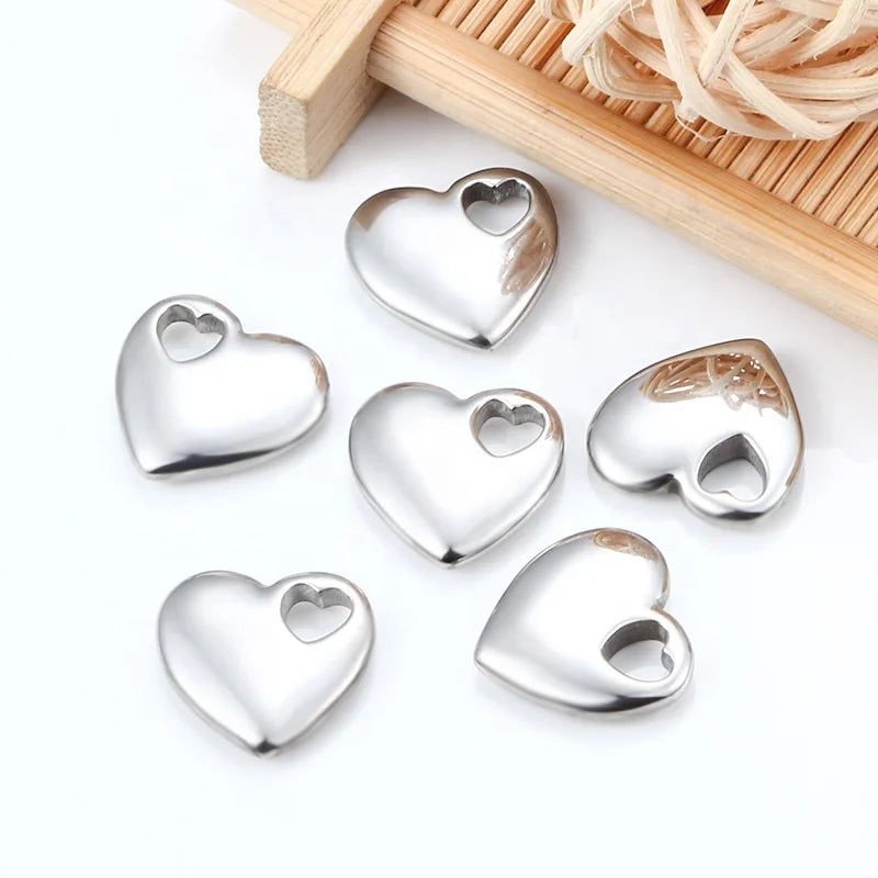 Wholesale Love Heart 304 Stainless Steel DIY Pendant Heart Lock Connector for Jewelry Findings & Components