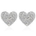 S925 Sterling Silver Earrings Korean Heart-Shaped Diamond Sterling Silver Earrings Wholesale Women's Earrings