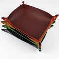 Custom Genuine Leather Folding Dice Holder Rolling Tray Personal Accessories Home Essentials Rustic Real Leather Catchall Tray