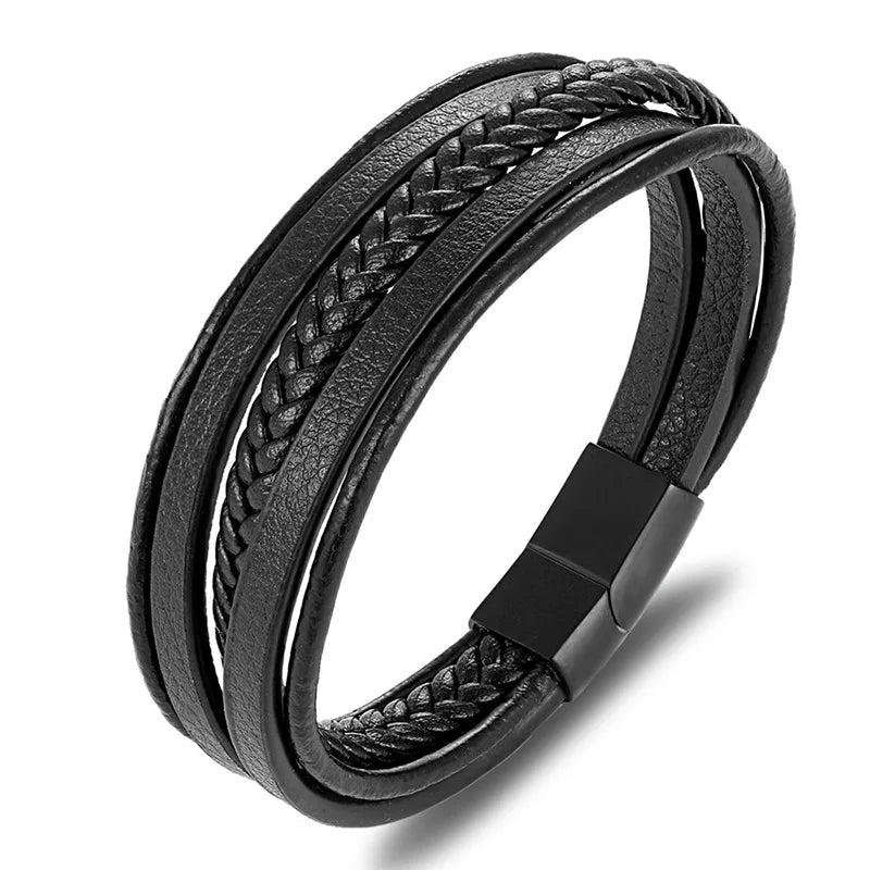 Multilayer Bracelet Pour Hommes Et Femmes Double-layer Leather Perfect Jewelry Bracelet for Men and Women OT-087