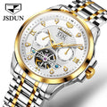 JSDUN 8911oem  Luxury Waterproof Classic Luminous Stainless Steel Tourbillon Automatic Mechanical Watch Mens Wrist Watch