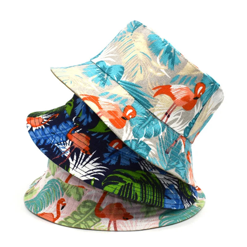 Custom Summer Printed Logo Casual Fisherman Cap Pattern Men Women Reversible Sun Bucket Hats