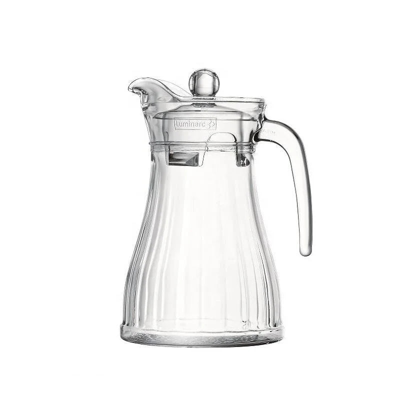 HEXIE Large Capacity Eco-Friendly Thickened Lead-Free Glass Hot/Cold Water Pitcher Lid Handle Minimalist Design for Tea