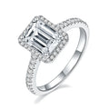 Emerald Cut 1.5CT Moissanite Women Shiny Moissanite Propose Wedding Engagement Smart Ring