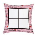RubySub Home Hotel Square Woven Short Plush Sublimation Pillow Cases Eco-Friendly Non-Toxic Customizable I LOVE YOU Christmas