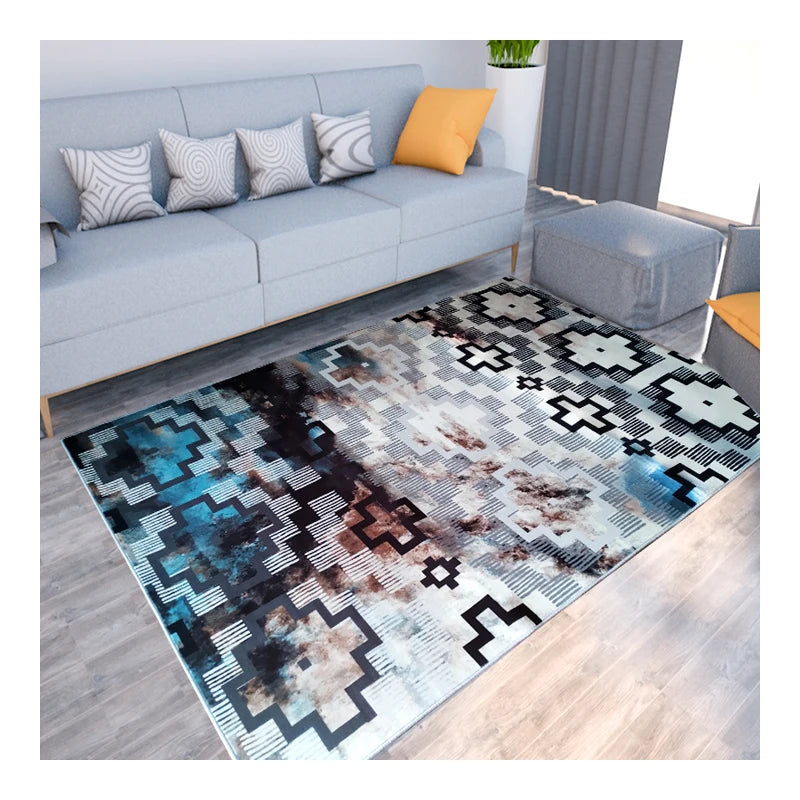 Artificial Wool Material Polyester Bathroom Use Carpets and Rugs Wool Custom Design Area Rug