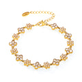The Pursuit of Fashion Ins Style Stainless Steel Handmade Inlaid Zircon Small Flower Bracelet