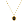 Retro Palace Style Texture Six Star Awn Necklace Titanium Steel Plated 18K Gold Jewelry