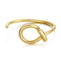 New Trendy Gold Color Fashion Bracelets for Women Stylish Circle Design with Curved Lines Knot Cuff Bangles Art Deco Jewelry